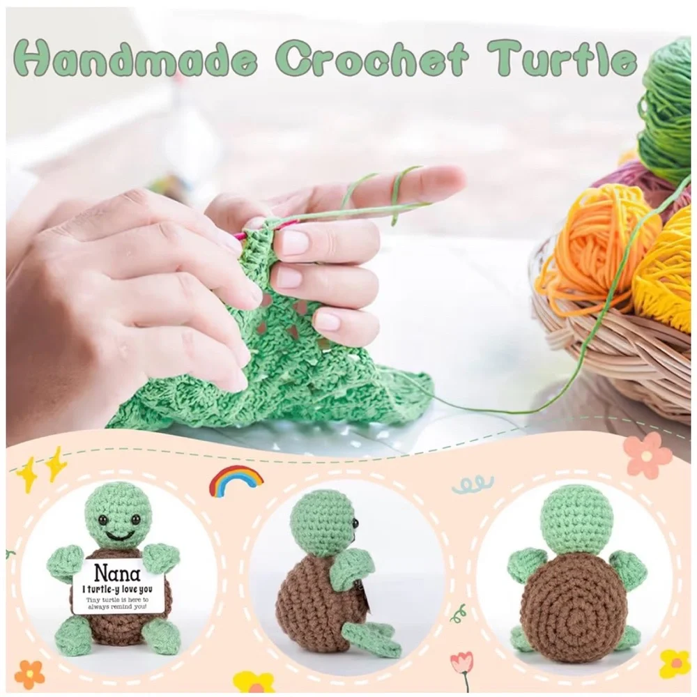 Mini Funny Turtle Mothers Day Nana Gifts from Grandkids, Handmade Crochet Turtle